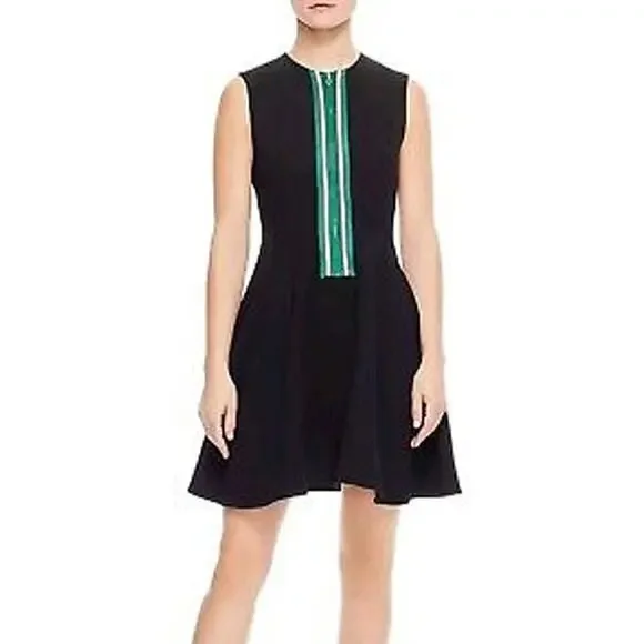 Sandro Paris Ines Black Athleisure Stripe Zip Tennis Dress Size XS - Picture 1 of 7